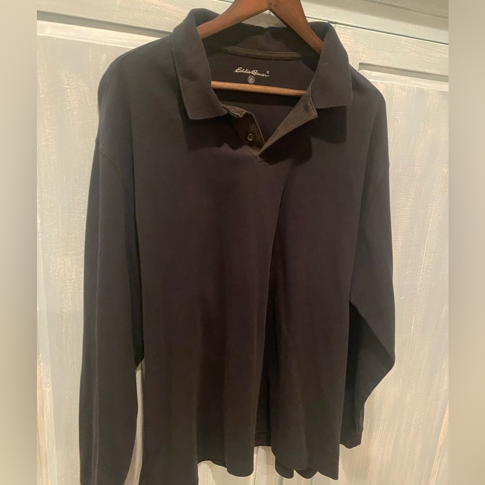 Eddie Bauer Men's Black Polo Shirt - XXL Tall